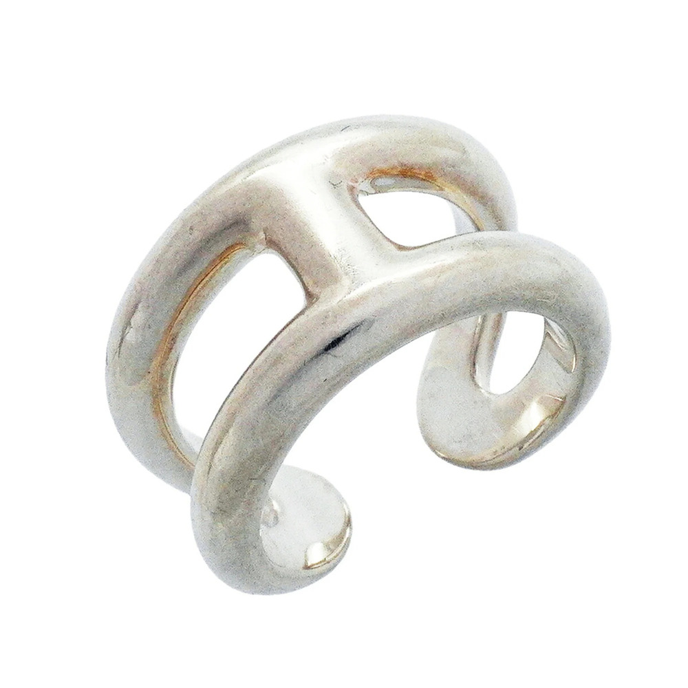 Hermes Osmos PM Ring, Sterling Silver 925, Size 59, Men's